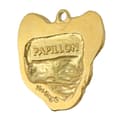 Miniatyrbild 5 av 10: Papillon, Continental Spaniel - nyckelring och halsband med en hund i en låda, högkvalitativ guldpläterad produkt, Art-Dog varumärke