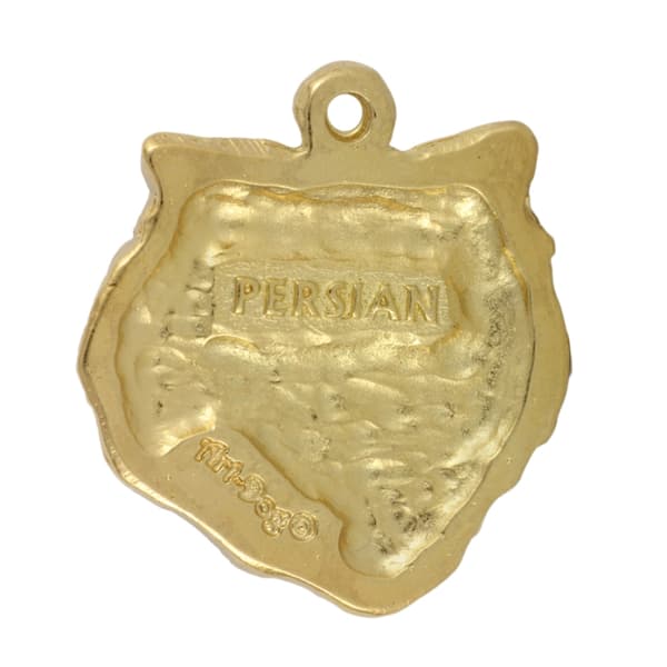 Perserkatt - nyckelring och halsband med en katt i låda, högkvalitativ guldpläterad produkt, Art-Dog varumärke