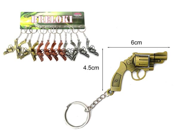 PISTOL NØGLERING (12 STK = 1 FOLIE)