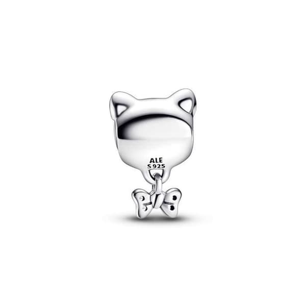 Berlock - PANDORA - Cat & Bow - Metall - Silver - Blandat