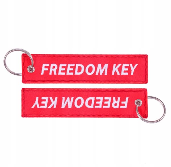 FREEDOM KEY rött nyckelringhänge för nycklar Originalpresent