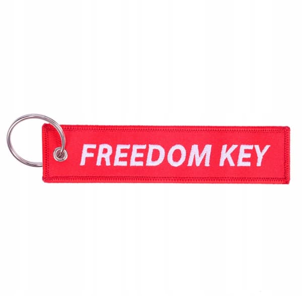 FREEDOM KEY rött nyckelringhänge för nycklar Originalpresent