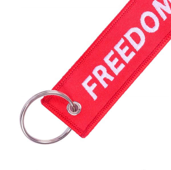 FREEDOM KEY rött nyckelringhänge för nycklar Originalpresent