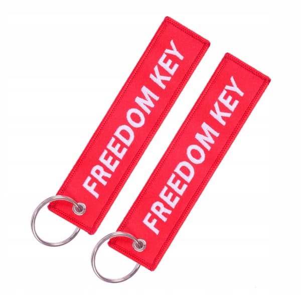 FREEDOM KEY rött nyckelringhänge för nycklar Originalpresent