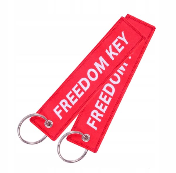 FREEDOM KEY rött nyckelringhänge för nycklar Originalpresent