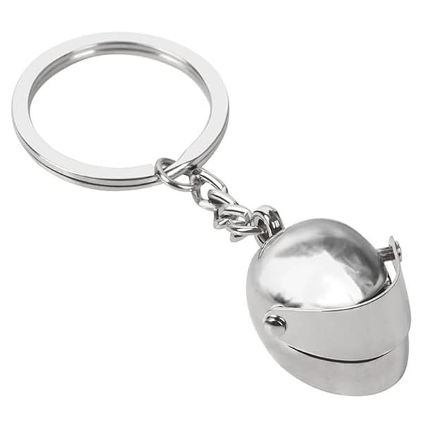 HJÄLM SILVER METALL nyckelring hänge | Originalgåva