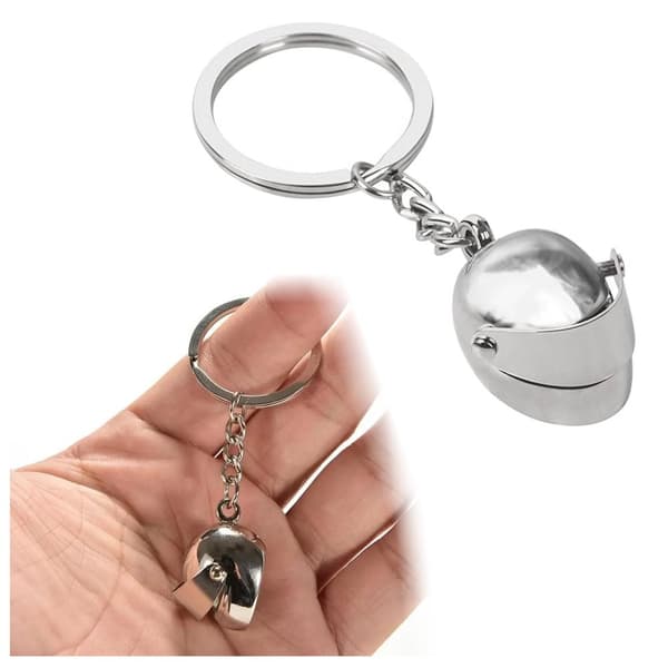 HJÄLM SILVER METALL nyckelring hänge | Originalgåva