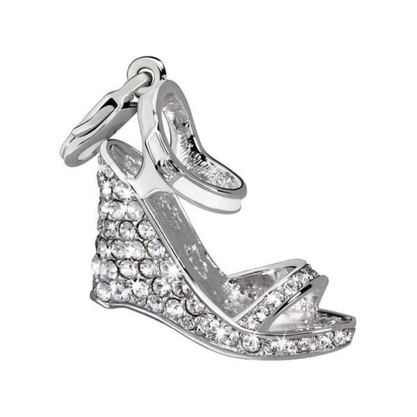 Charm länk - Glamour - GS2-00 - Silver - Vit - 4 cm