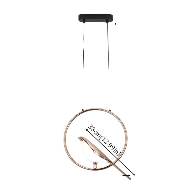 Rose-guld Pendellampe, LED Lyskilde, 10-15 Kvadratmeter Dækning,Model B, foranderlig
