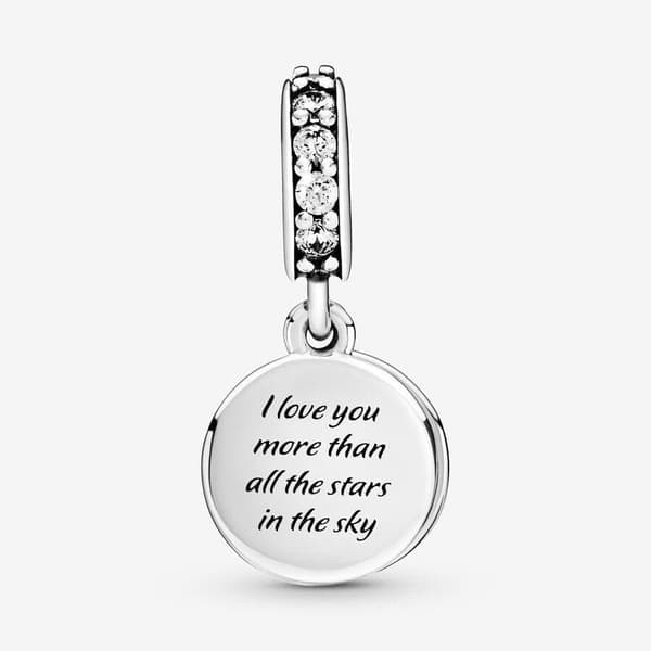 Blue Night Sky Crescent Moon & Stars Dingle Charm