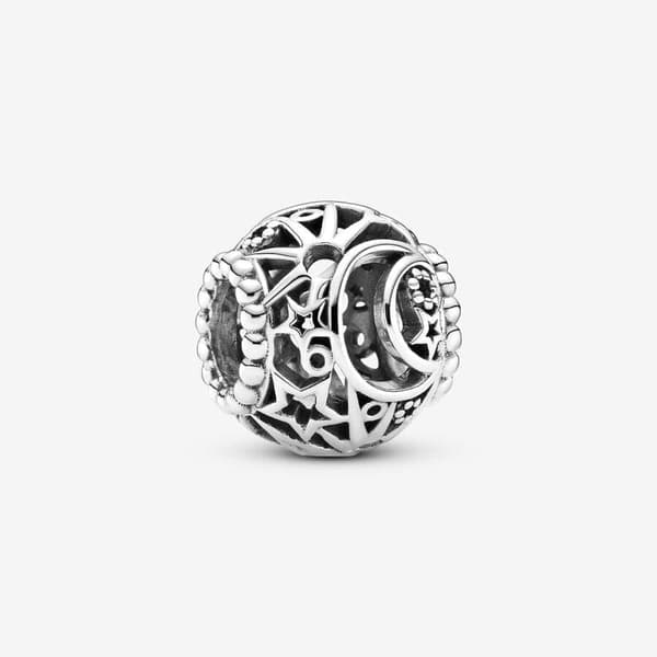 Harjakattoinen Sun, Moon & Stars Charm