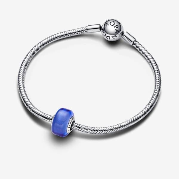 Pandora blå Mini Murano glasberlock