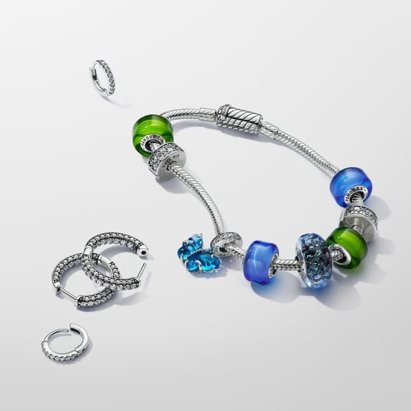 Pandora blå Mini Murano glasberlock