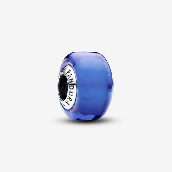 Pandora blå Mini Murano glasberlock