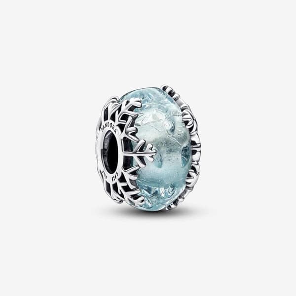 Pandora Talven Sininen Lumihiutale Murano Charm