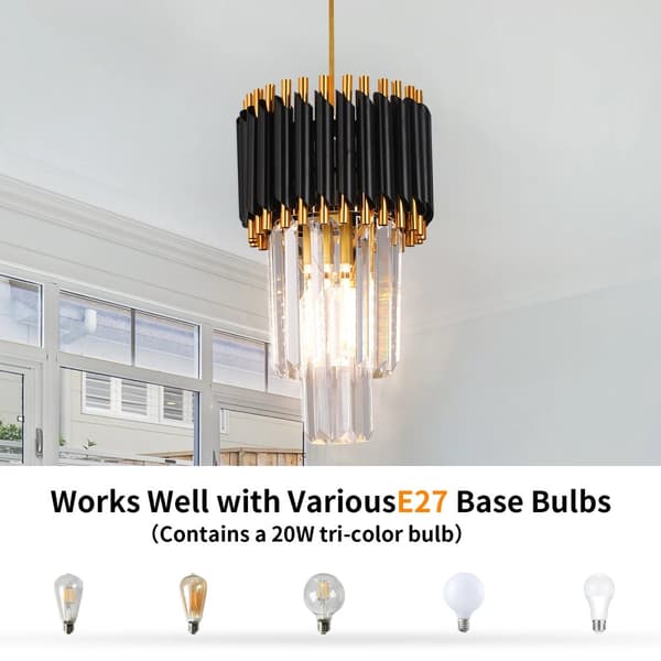 Moderne Pendellampe, Justerbar Højde, Energi Effektiv LED,sort