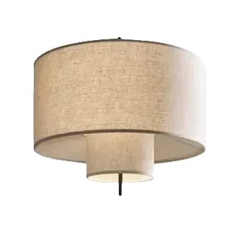 Pendellampe, Elegant Stofskærm, Berøringskontrolkontakt,D60cm, varmt lys