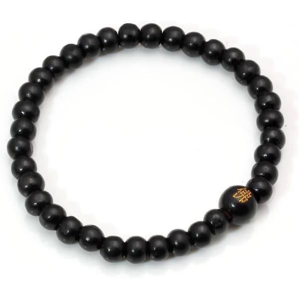 Perles De Bois Armband Tibetansk-Buddhistisk Meditations Mala Bönerkedja För Män Elastisk Armband 6 - 8Mm[H473]