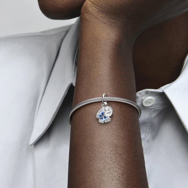 Berlock - PANDORA - Dubbel blå fjäril - Silver - Kvinna - Vuxen
