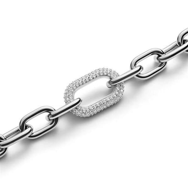 Lyxigt armband i stål med kristaller Crystal Link DW00400608 - Längd: 15,5 cm