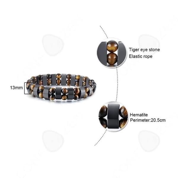 CONFO® Herrarmband Svart Sten Tiger Eye Beads Armband Armband Smycken Semester Födelsedagspresent till pojkvän, till pojkvän