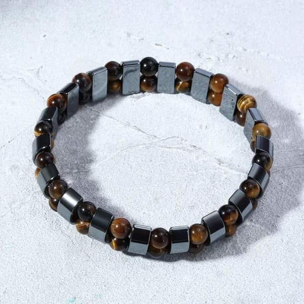 CONFO® Herrarmband Svart Sten Tiger Eye Beads Armband Armband Smycken Semester Födelsedagspresent till pojkvän, till pojkvän