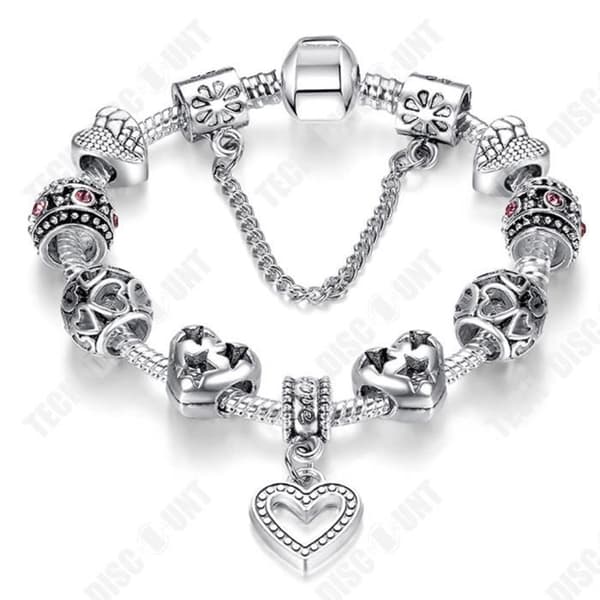 TD® Smycken legering droppande olja hjärtformade pärlor armband för kvinnor kristallhänge hona armband 20CM