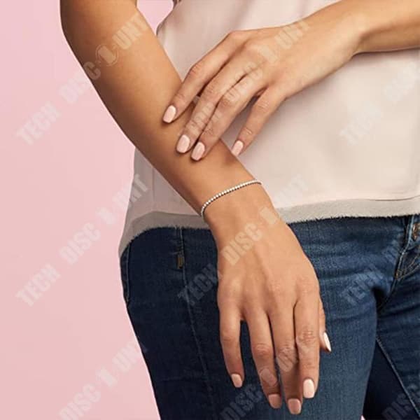 TD® S925 sterlingsilver armring glänsande vit diamant infällbart armband Allergivänlig alla hjärtans dag present
