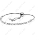 Miniatyrbild 1 av 4: TD® S925 sterlingsilver armring glänsande vit diamant infällbart armband Allergivänlig alla hjärtans dag present