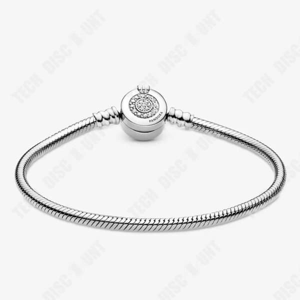 TD® Sterling Silver Armband Hypoallergena Colorfast Bead Charm Hänge Glänsande Crown Snake Bone Chain
