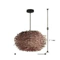 Miniatyrbillede 1 af 2: Vævet Rattan Pendellampe, Justerbar Længde, Moderne Stil,dia50cmkaffe, E27 varmt lys