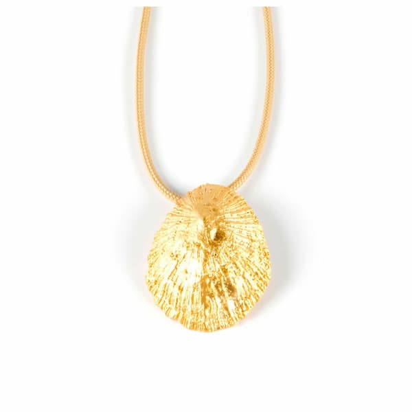 Halskjede for Kvinner Shabama Calobra Cool Messing gyllent blits bad Nylon Beige 1 m