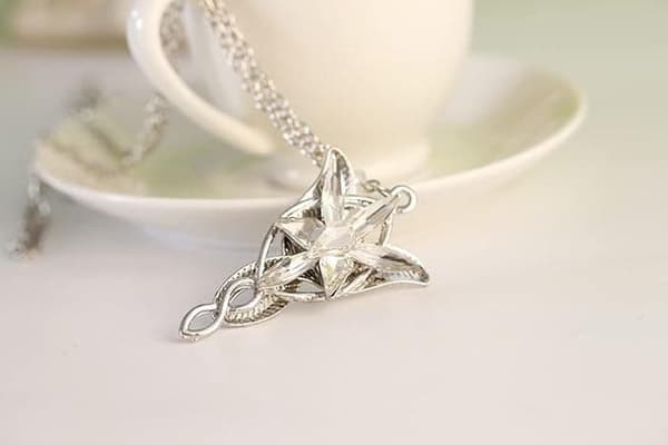 Halsband Lord of the Ring Hobbit hänge halsband med Cubic Zirconia, alviska smycken för kvinnor
