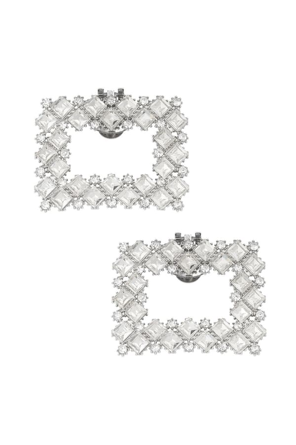 2 st / 1 par Silver Skosmycken Skoklämmor Shoe Clips med Kristaller / Strass - Shine Bright