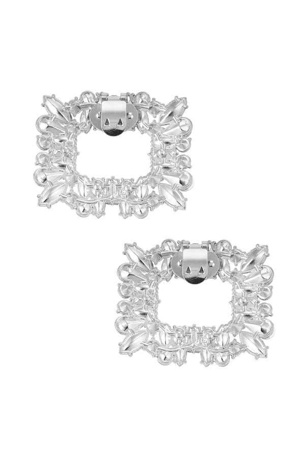 2 st / 1 par Silver Skosmycken Skoklämmor Shoe Clips med Rhinestones / Strass - Glamorous