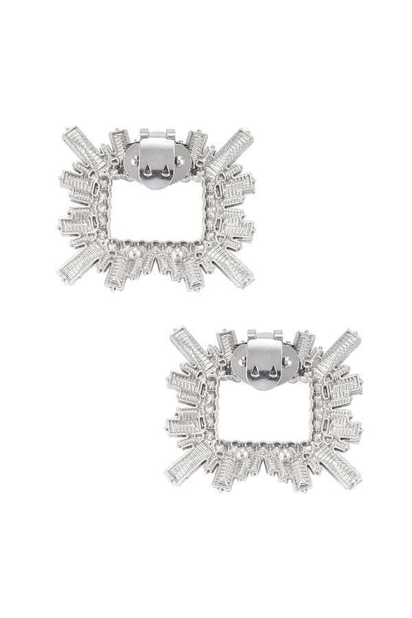 2 st / 1 par Silver Skosmycken Skoklämmor Shoe Clips med Rhinestones / Strass - Winter Love