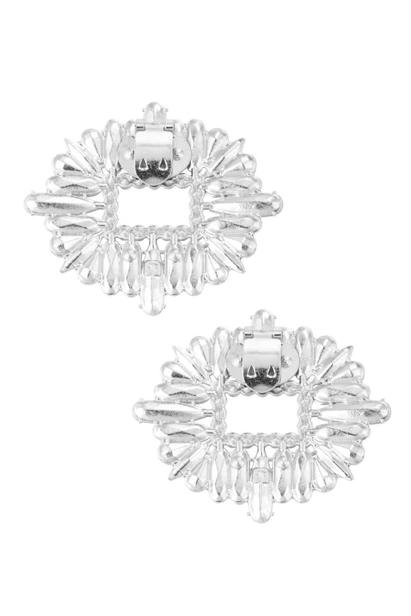 2 st / 1 par Silver Skosmycken Skoklämmor Shoe Clips med Kristaller / Strass - Chic