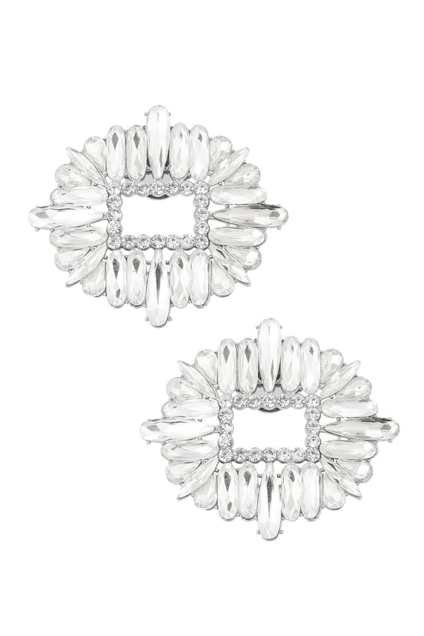 2 st / 1 par Silver Skosmycken Skoklämmor Shoe Clips med Kristaller / Strass - Chic