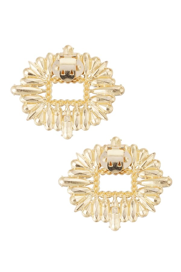 2 st / 1 par Guld Skosmycken Skoklämmor Shoe Clips med Kristaller / Strass - Chic
