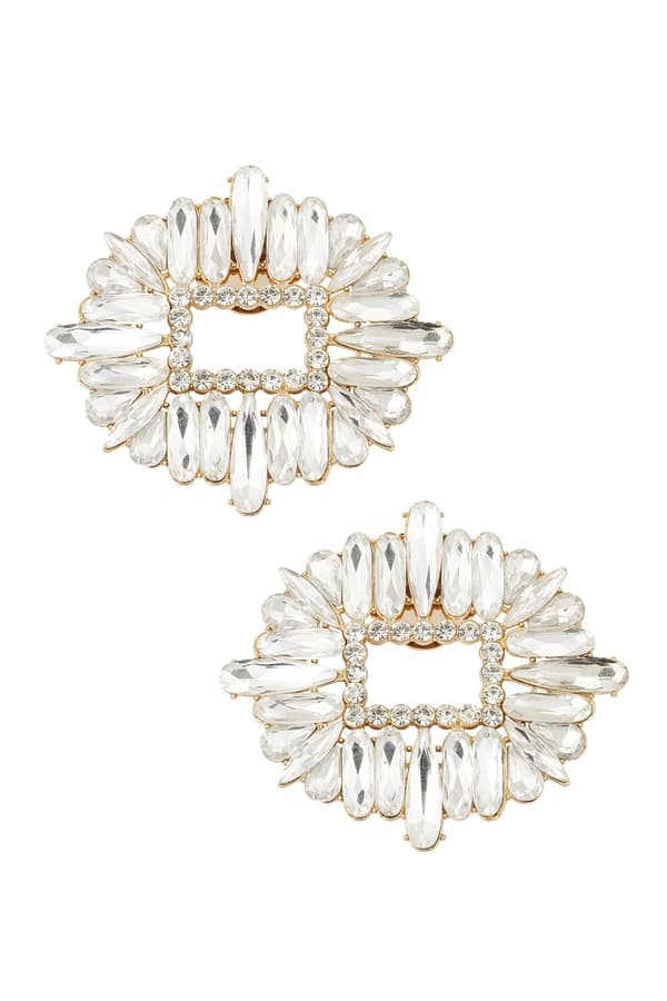 2 st / 1 par Guld Skosmycken Skoklämmor Shoe Clips med Kristaller / Strass - Chic
