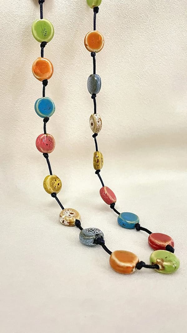 Ceramic necklace multicolor
