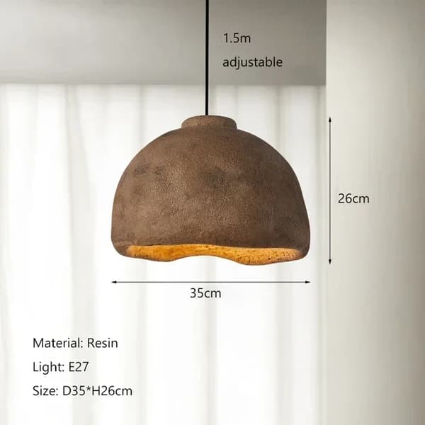 Hänglampa, Justerbar Längd, Energibesparande Design,Brun-D35cm, varmt ljus
