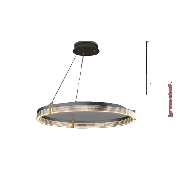 Modern hängande belysning, justerbar höjd, svart finish,1 lager 60 cm, Oändlig dimning