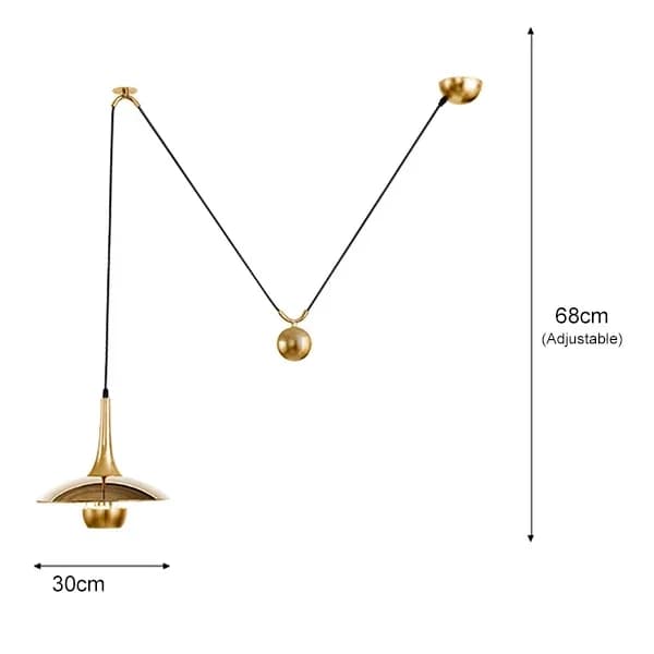 Modern takpendellampa, justerbar höjd, E27-sockel för LED-lampor,B Guld