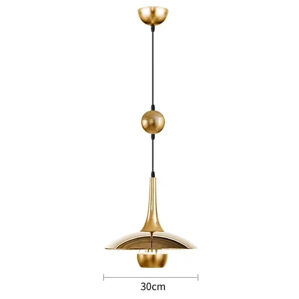 Modern takpendellampa, justerbar höjd, E27-sockel för LED-lampor,Ett guld