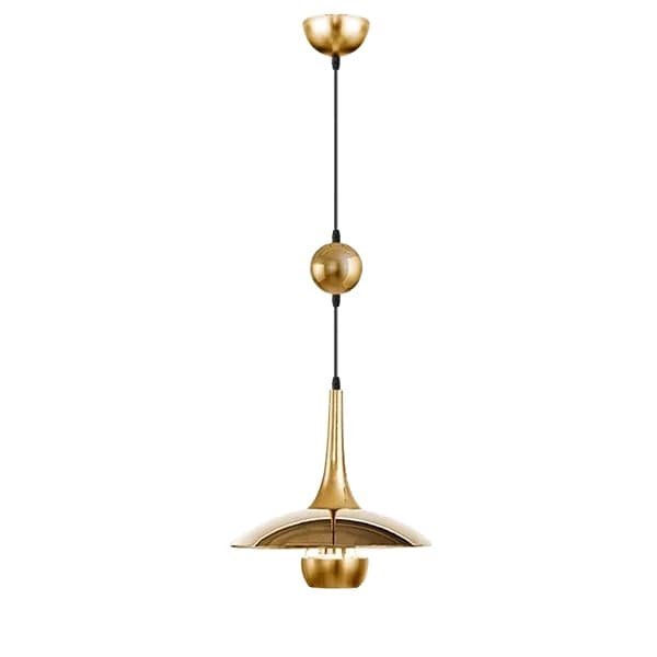 Modern takpendellampa, justerbar höjd, E27-sockel för LED-lampor,Ett guld