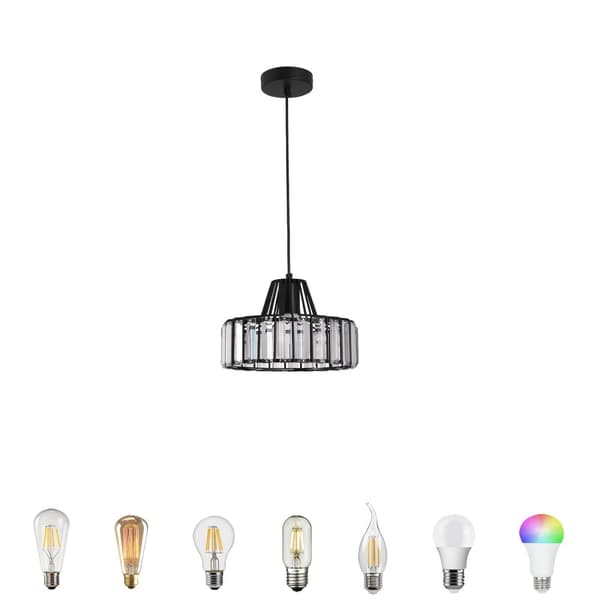 Kristallhängande lampa, modern design, LED-belysning,Svart 5