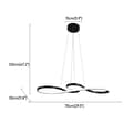Miniatyrbillede 2 af 2: Moderne Pendellampe, Justerbar Lysstyrke, Elegant Aluminiumdesign,sort krop, Varm Hvid
