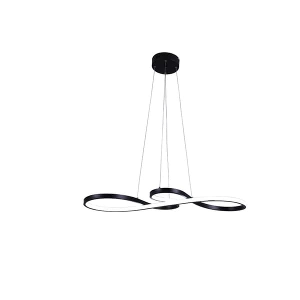 Moderne Pendellampe, Justerbar Lysstyrke, Elegant Aluminiumdesign,sort krop, Varm Hvid