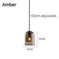 Miniatyrbillede 2 af 2: Nordisk Hængelampe, Justerbar Snor, Moderne Glassten Finish,Amber, varmt lys